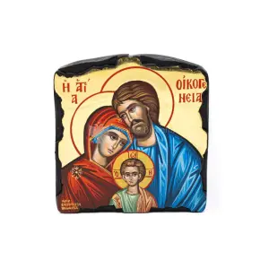 icona s famiglia dipinta a manofondo oro 24 kt cm 18x17 2
