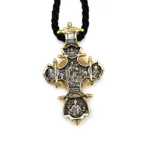 Croce Bicroma con Cristo e Madonna in trono cm 3,5x2,5 (2)