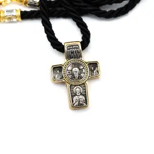 Croce Bicroma con Mandylion e San Michele cm 3,5x2,5 (2)