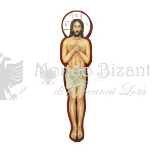 icona dipinta a mano cristo morto sagomato