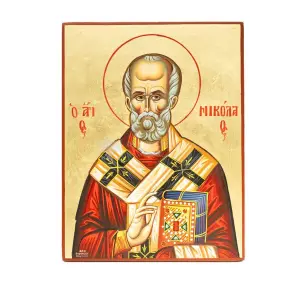 icona dipinta a mano san nicola di mira