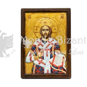 icona dipinta a rilievo cristo sommo sacerdote