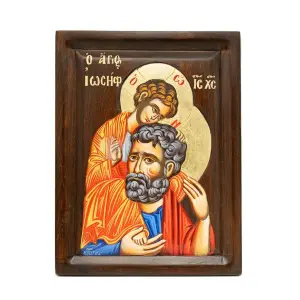 icona scolpita e dipinta san giuseppe