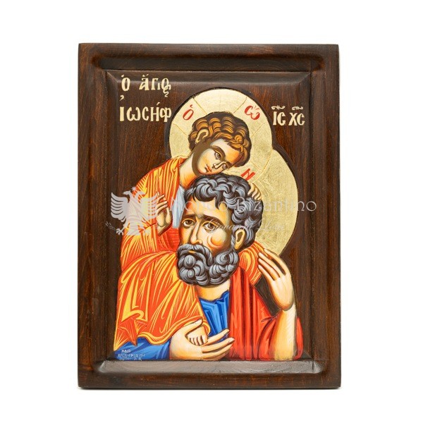 icona scolpita e dipinta san giuseppe
