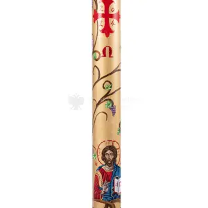 cero pasquale dipinto a mano cristo pantocrator albero della vita